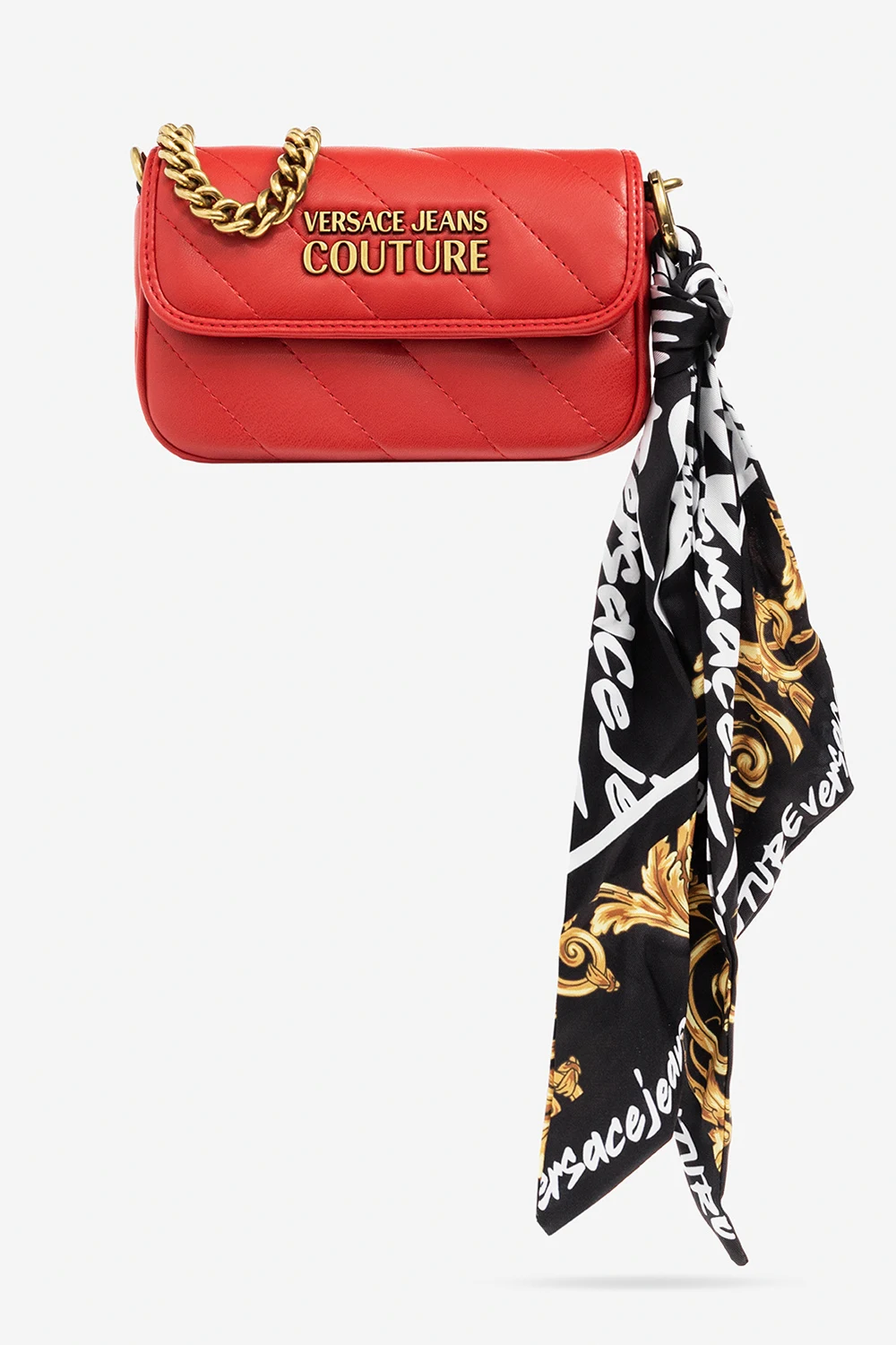 Quilted shoulder bag with logo