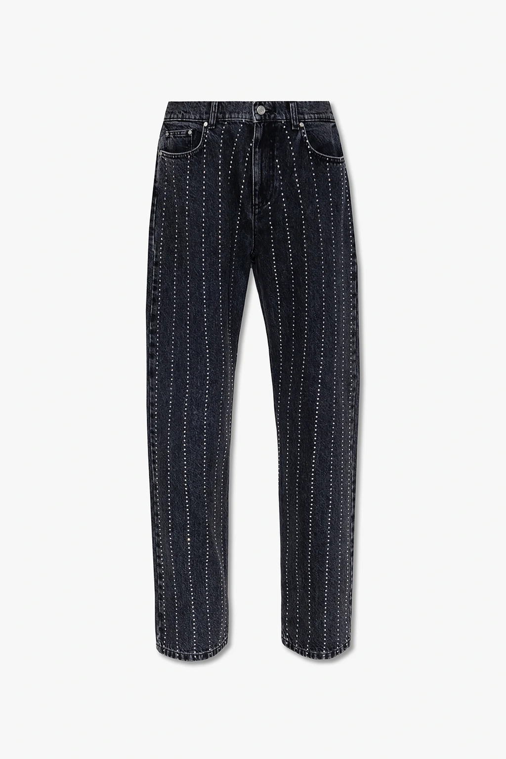 Jeans with glossy appliqués