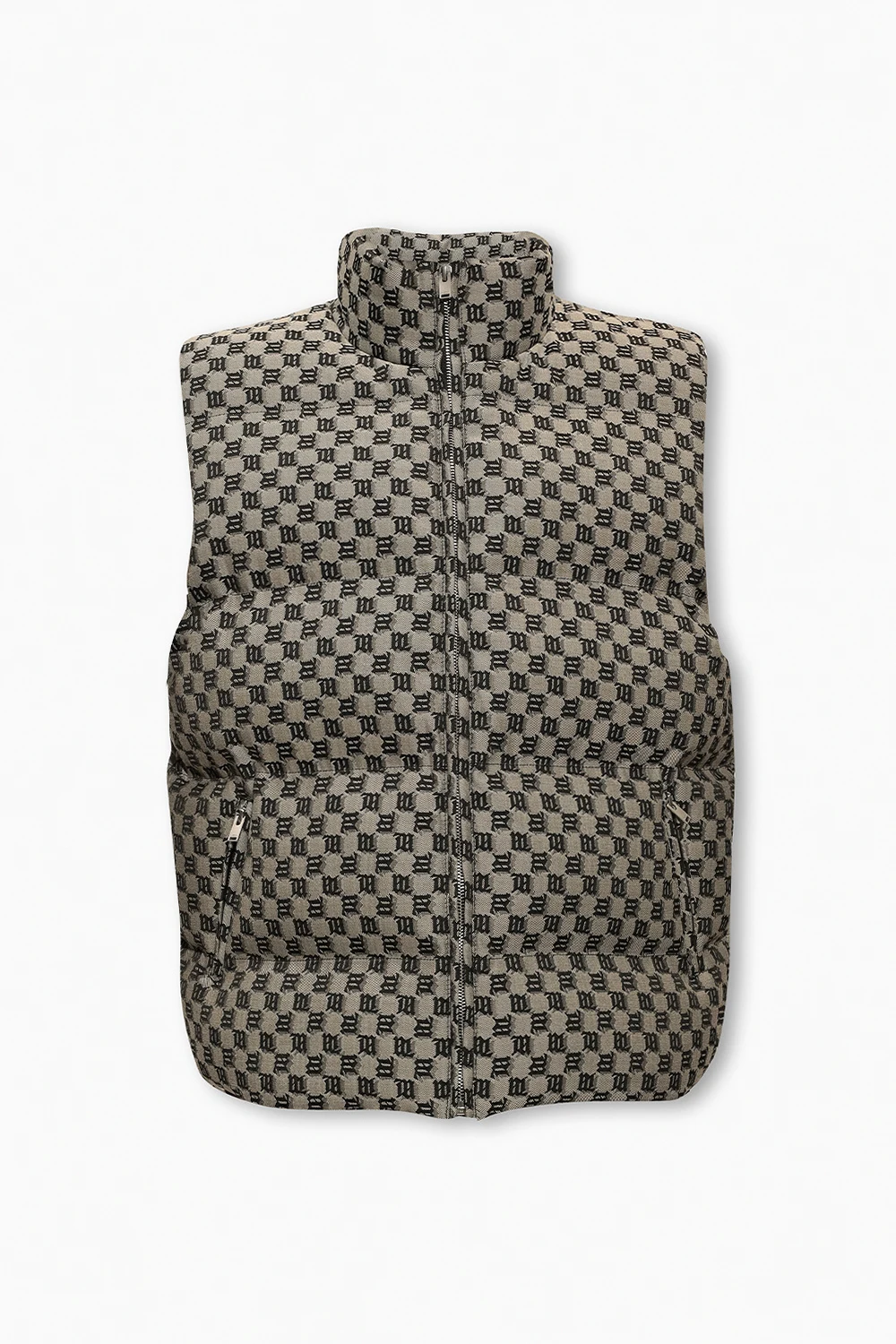 Puffer vest with standing collar