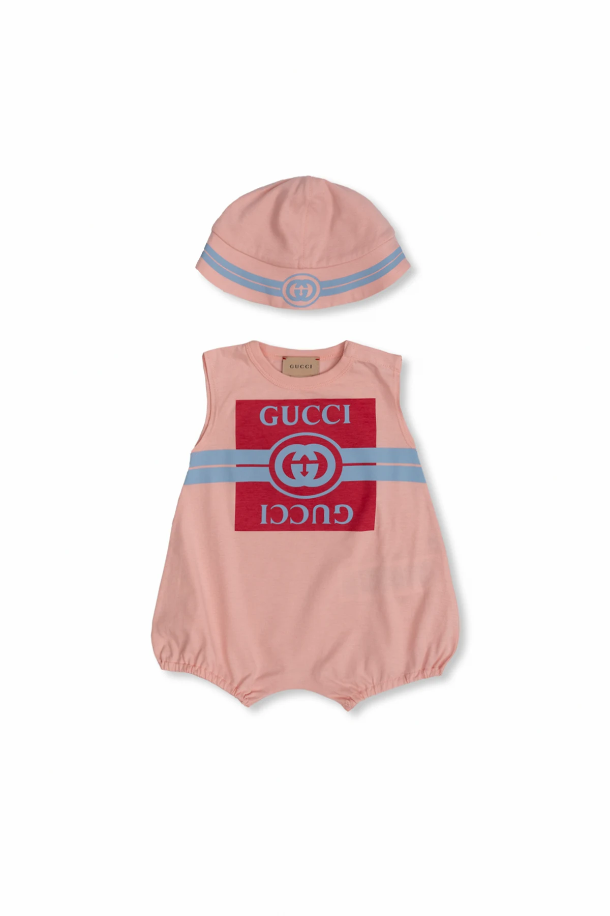 RÓŻOWY Zestaw: kombinezon i czapka