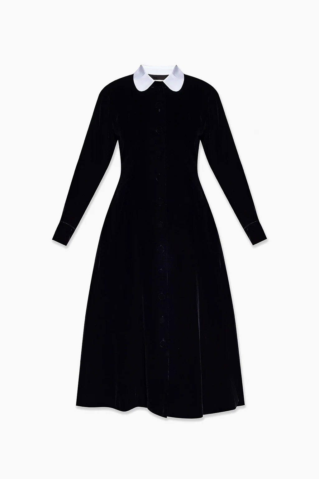 Collared velvet dress