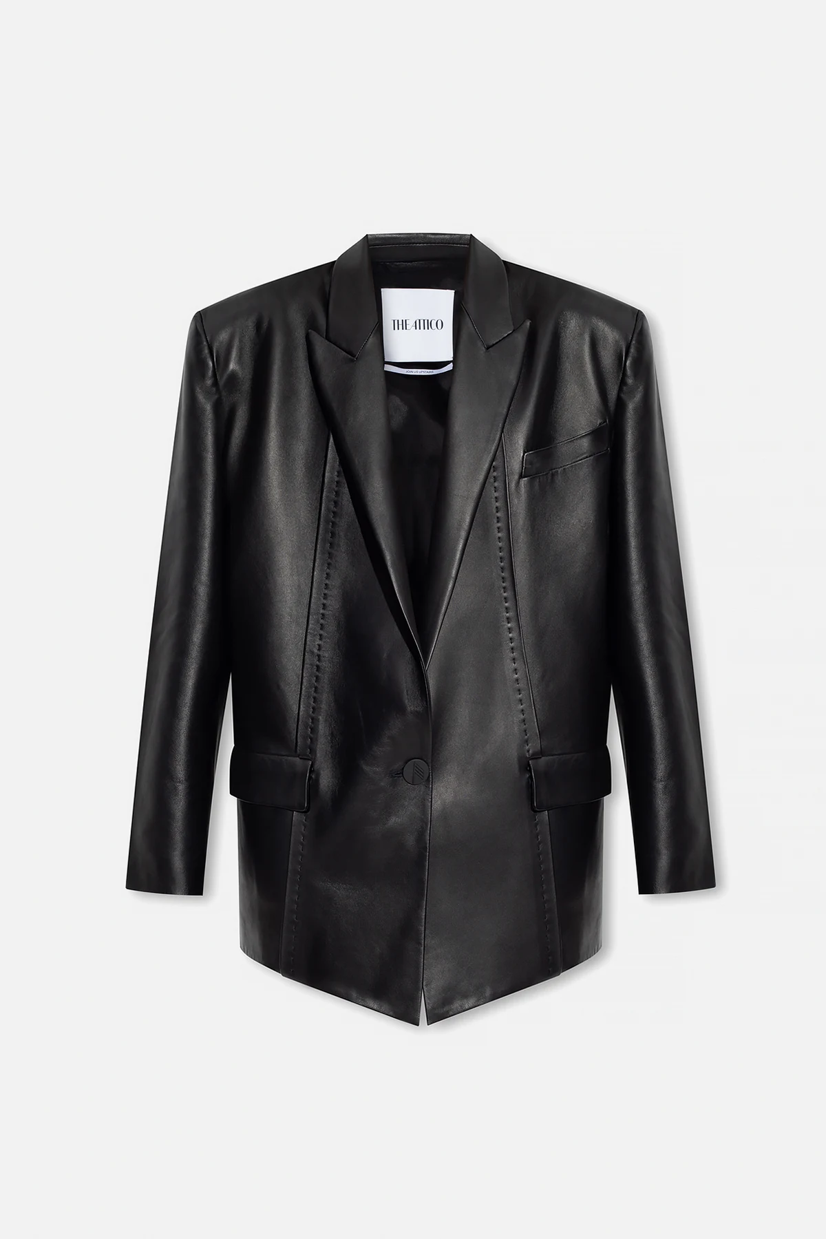 Oversize leather blazer