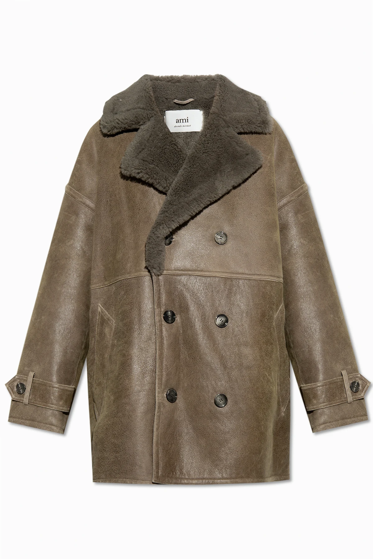 Coat from sheep leather