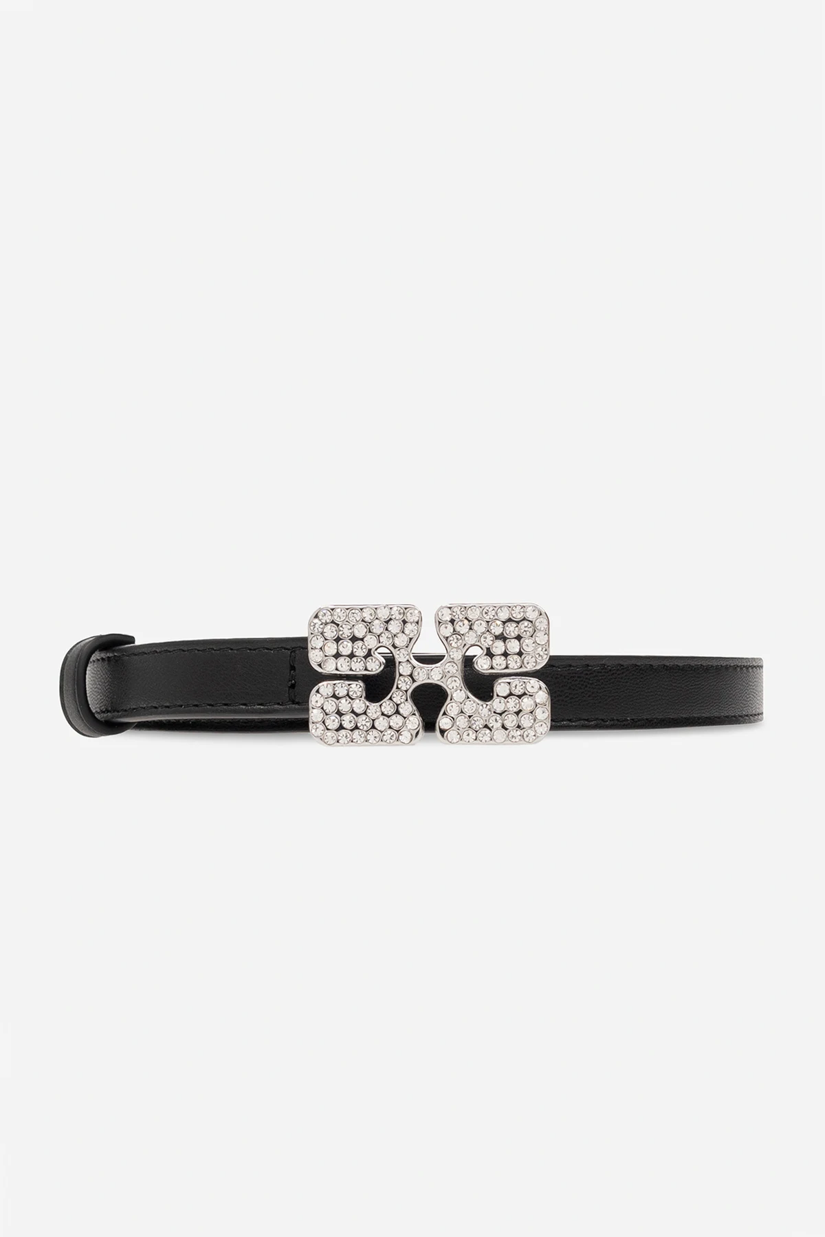Leather belt with logo