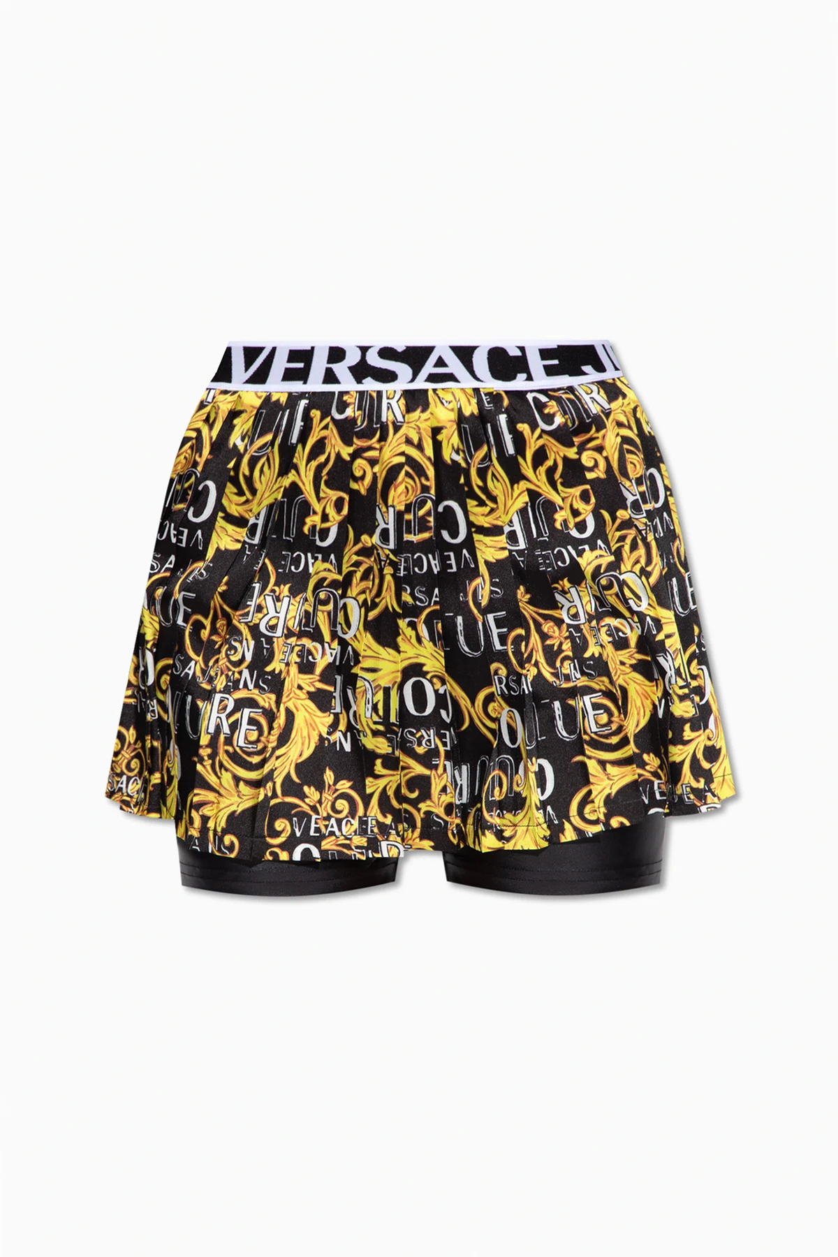 Patterned skirt-shorts
