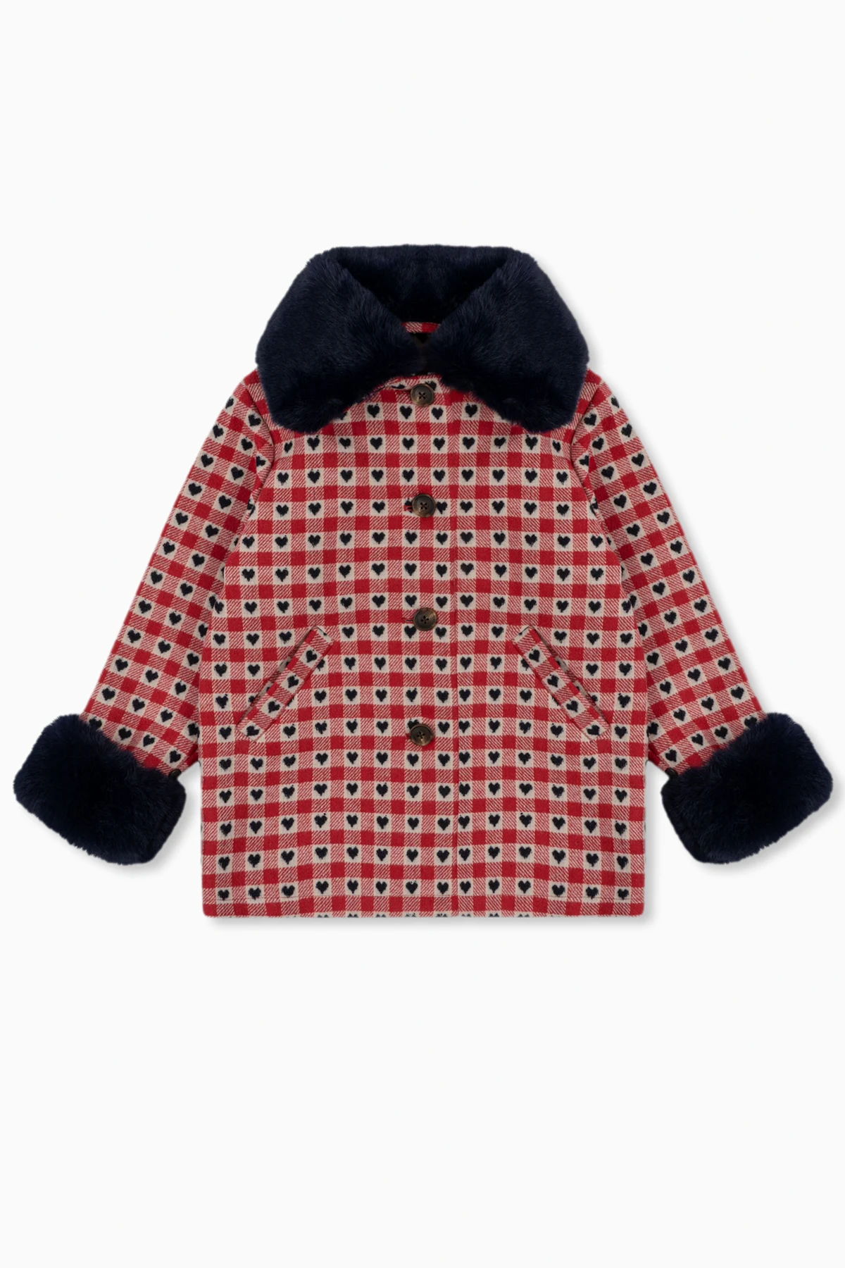 ‘Nela’ coat with fluffy details