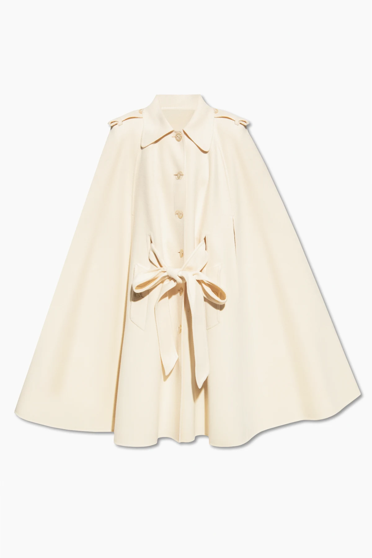 Wool coat with cape sleeves