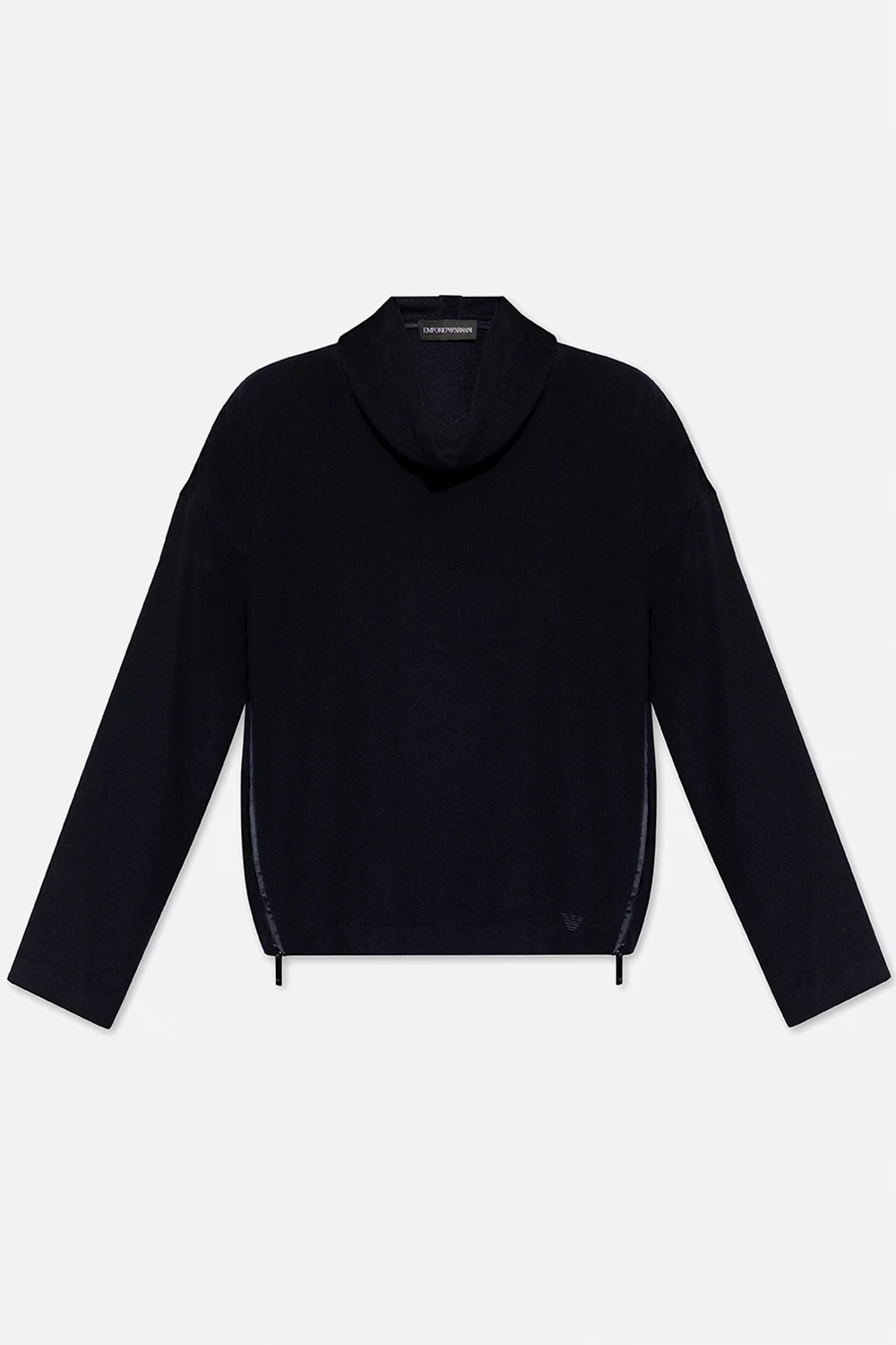 Wool sweatshirt with stand collar