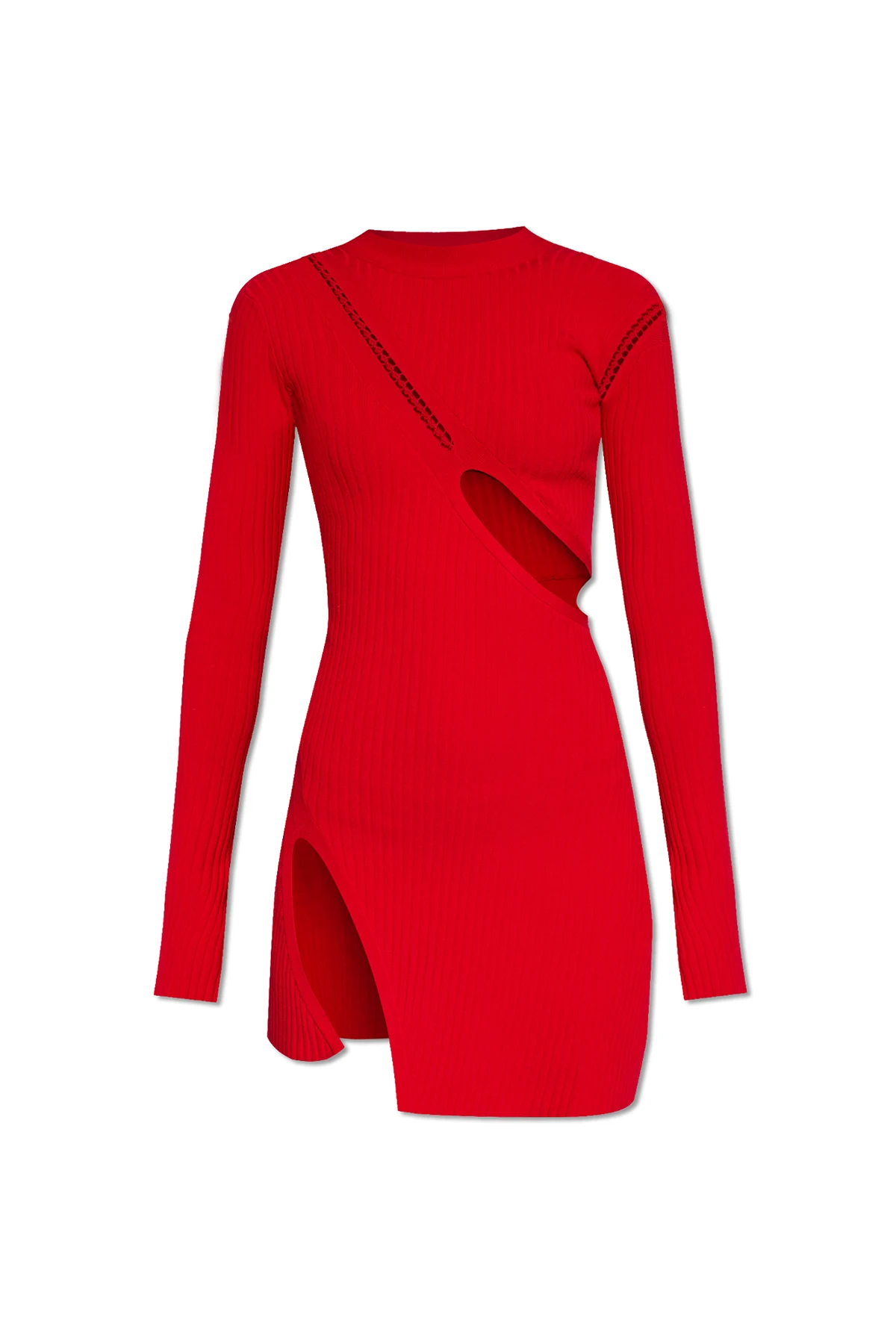 Asymmetrical dress with cutouts