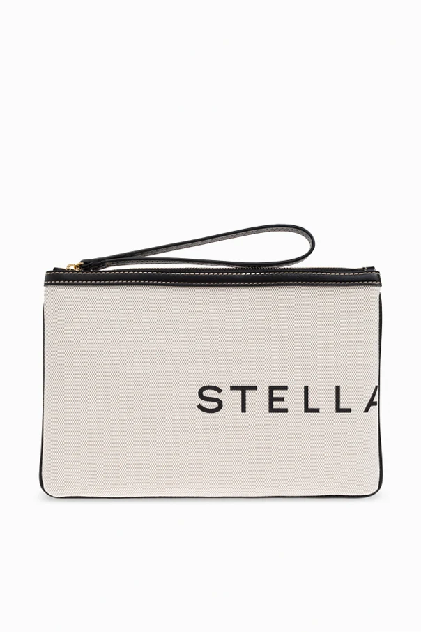 cream Handbag with printed logo