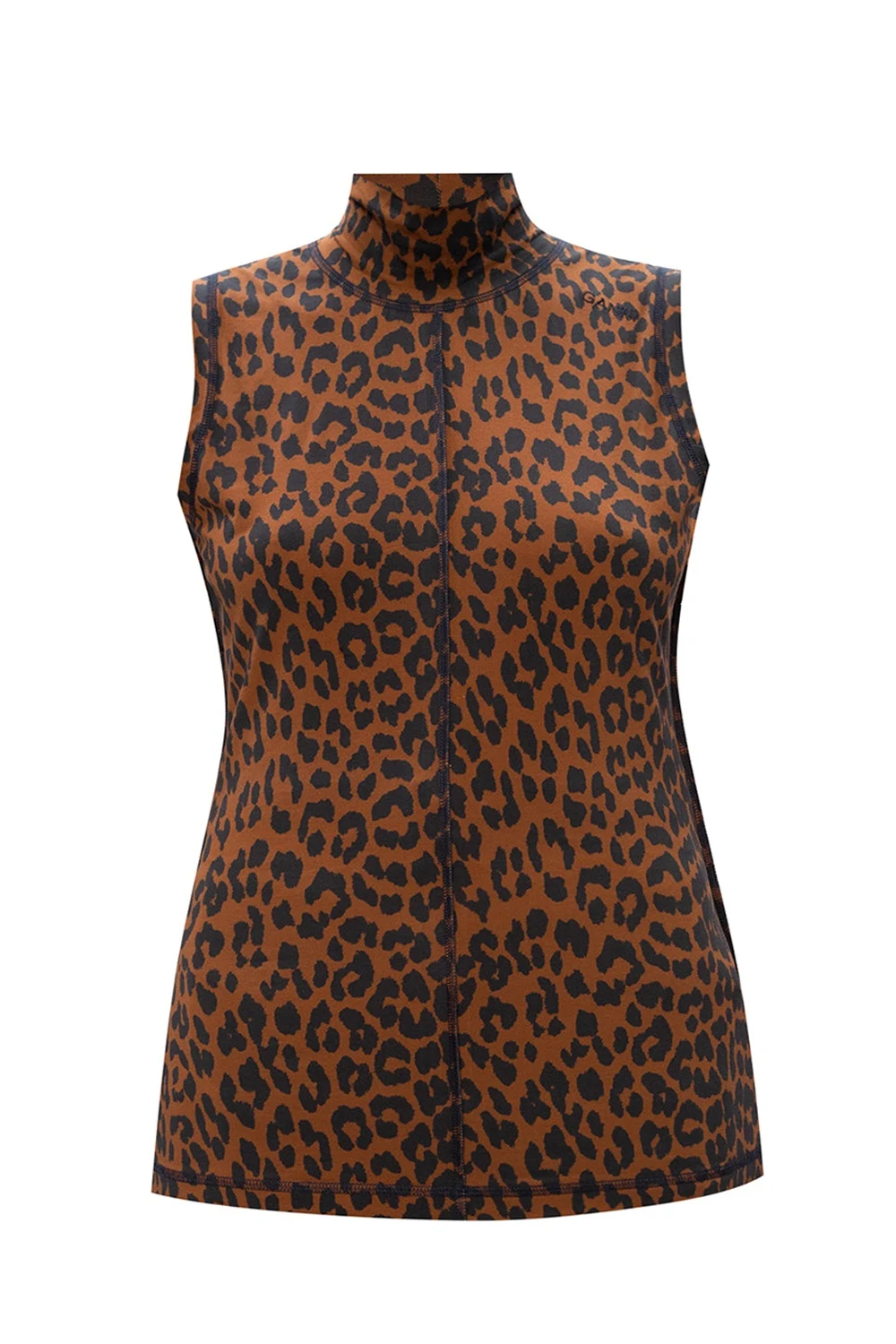 Leopard-printed sleeveless top