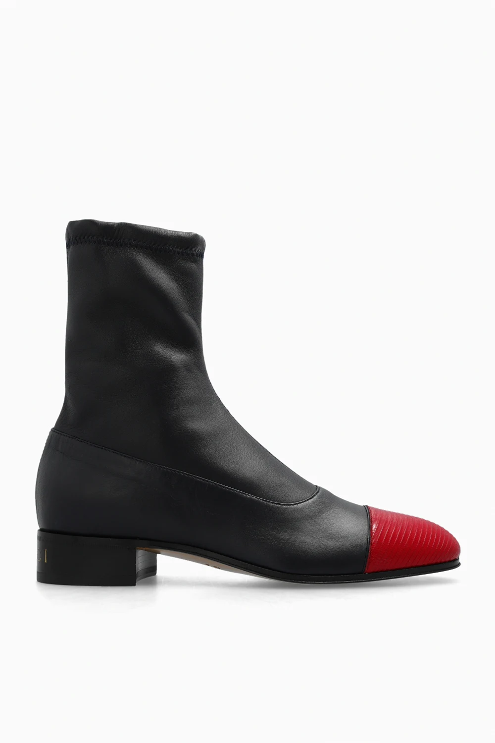 Leather ankle boots with logo