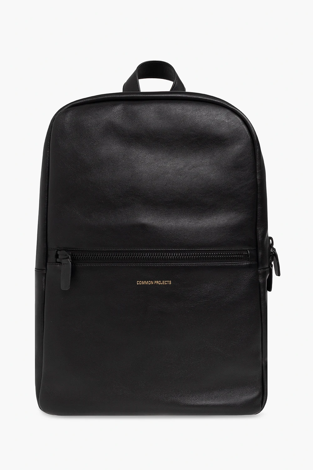 Leather backpack with logo