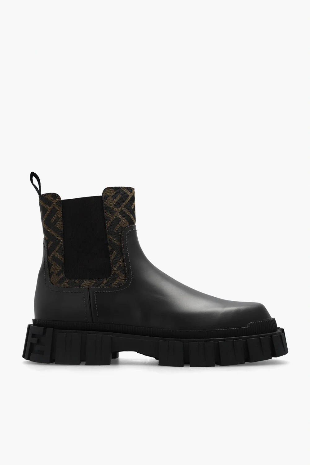 Leather ankle boots with monogram