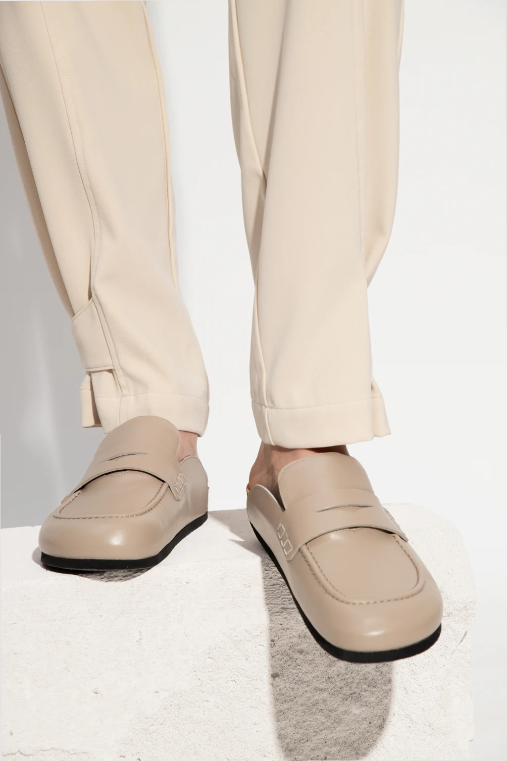 Leather slides