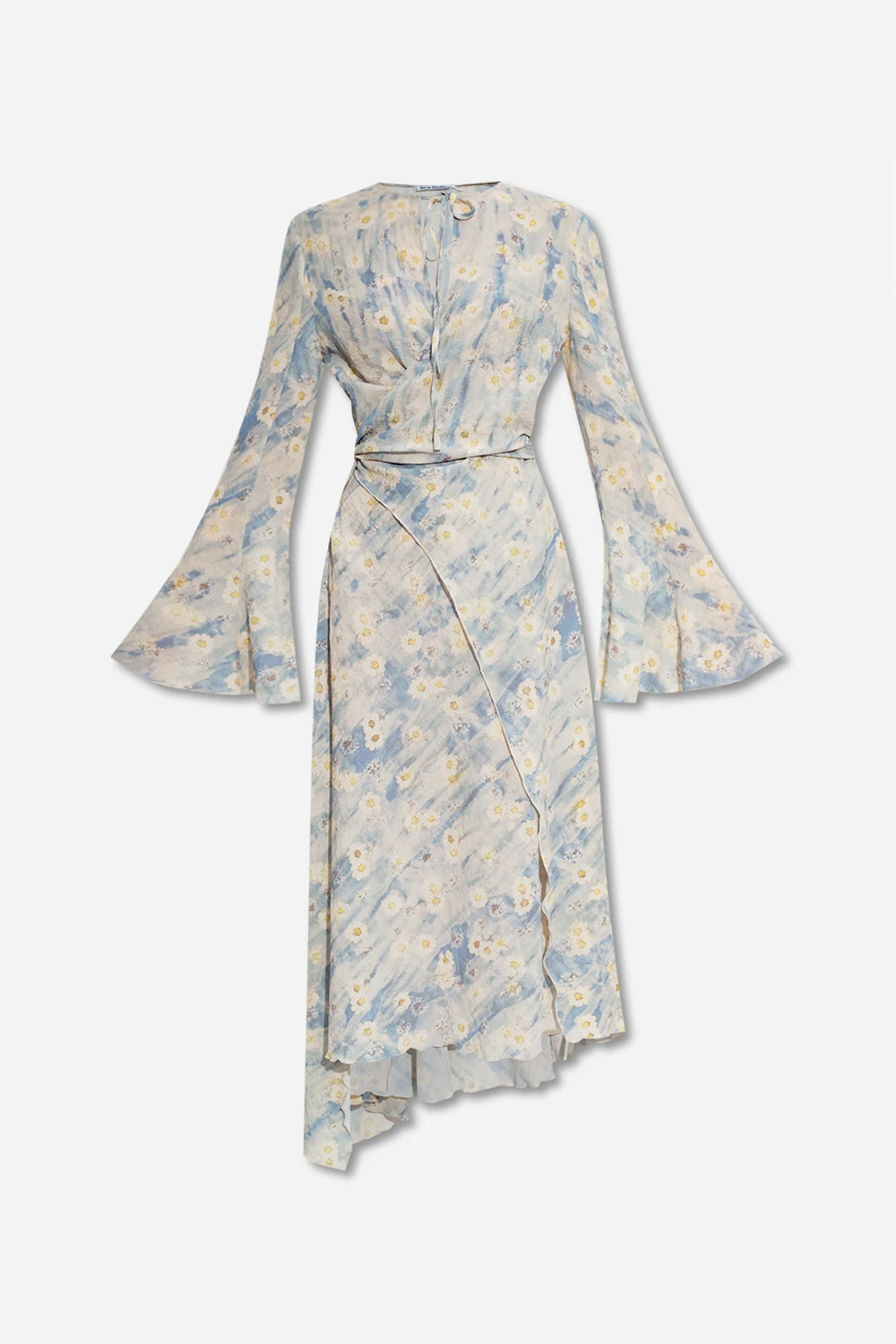 Wrap dress with floral motif