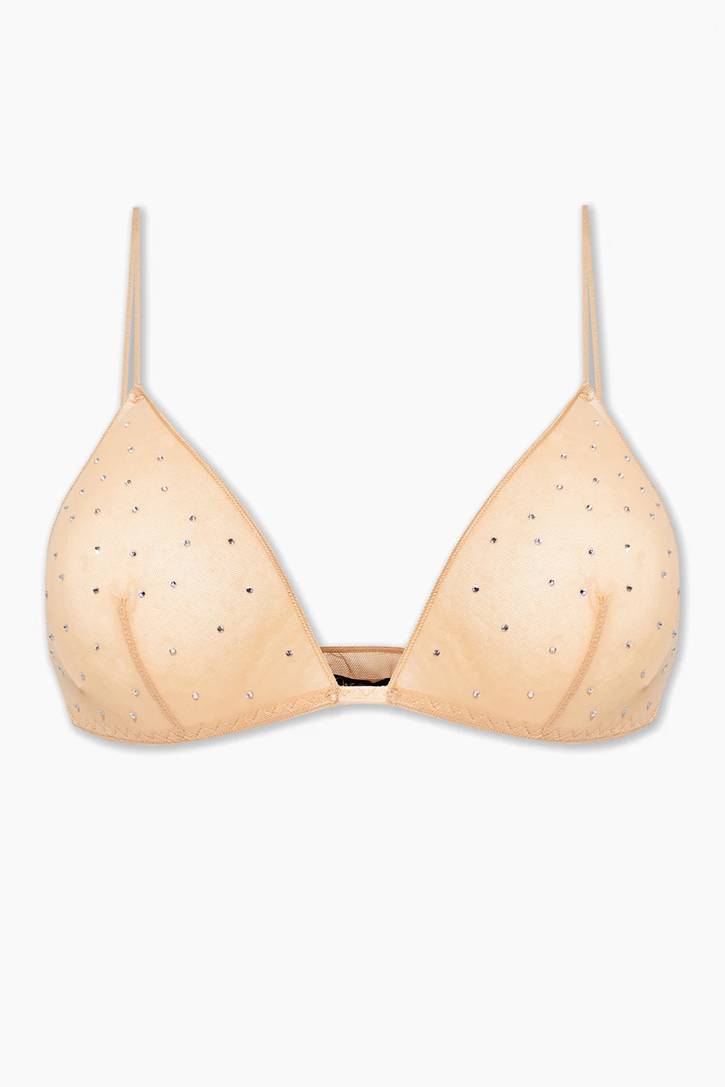 Transparentny biustonosz z kryształami