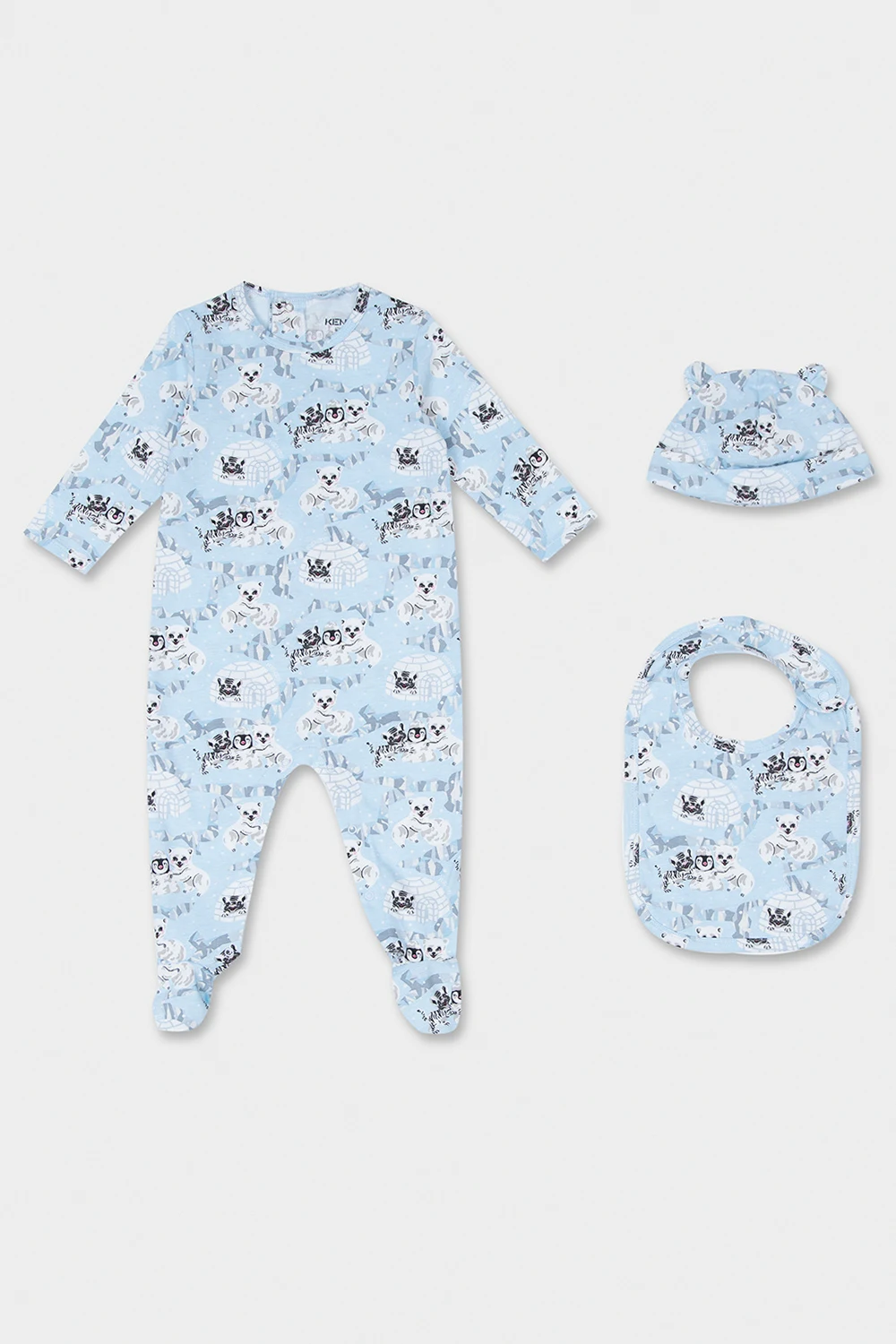 Romper, bib & beanie set