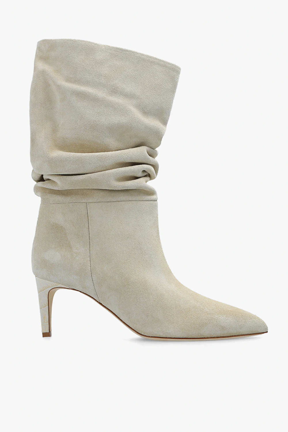 Zamszowe botki na obcasie