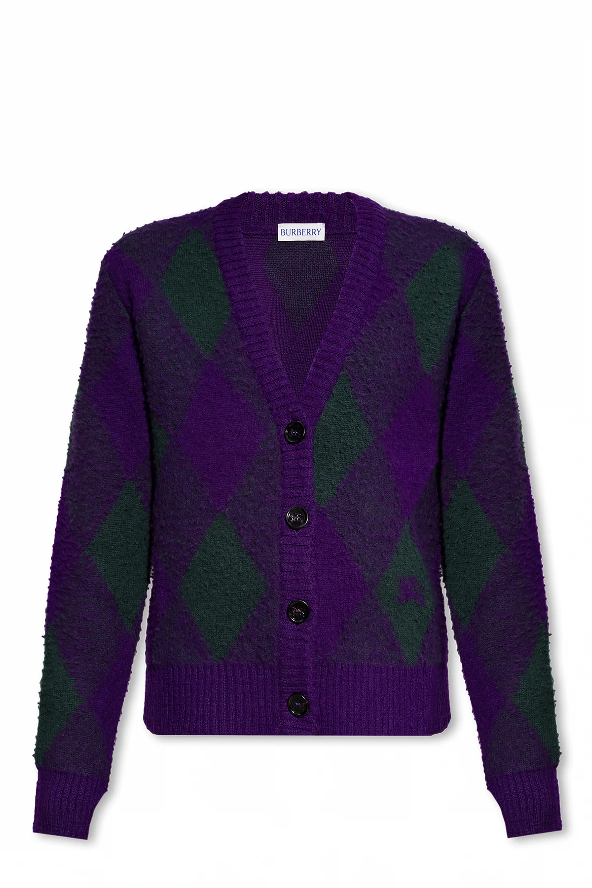 Cardigan with argyle pattern