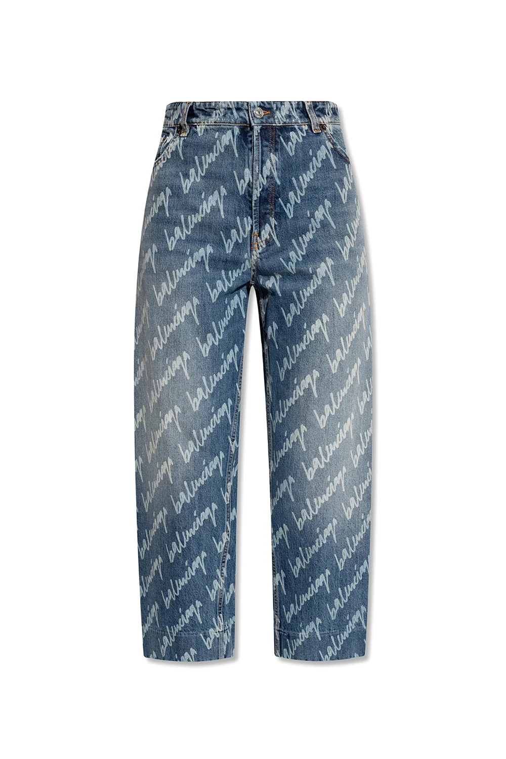 High-waisted jeans