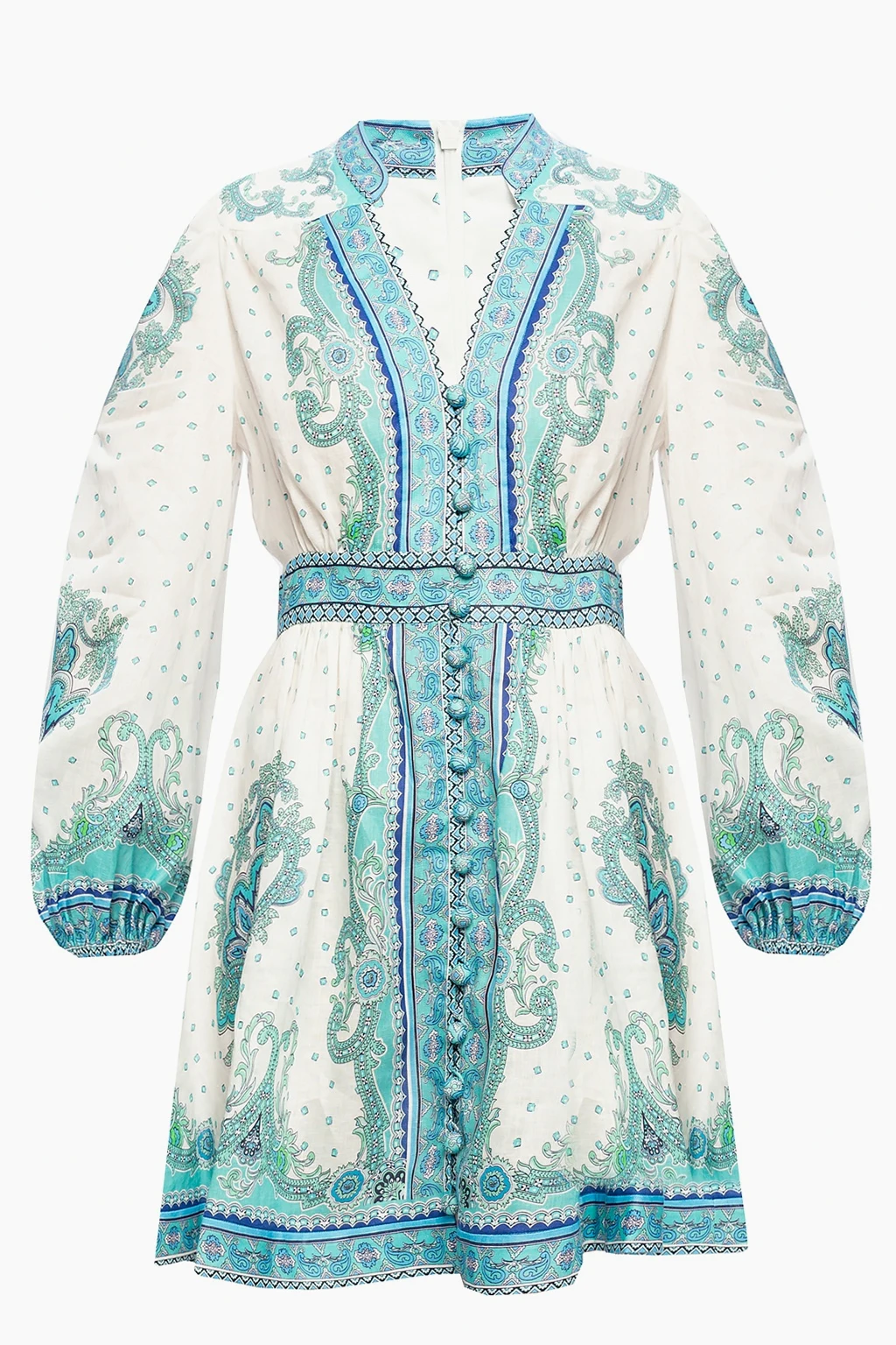 Gathered linen dress