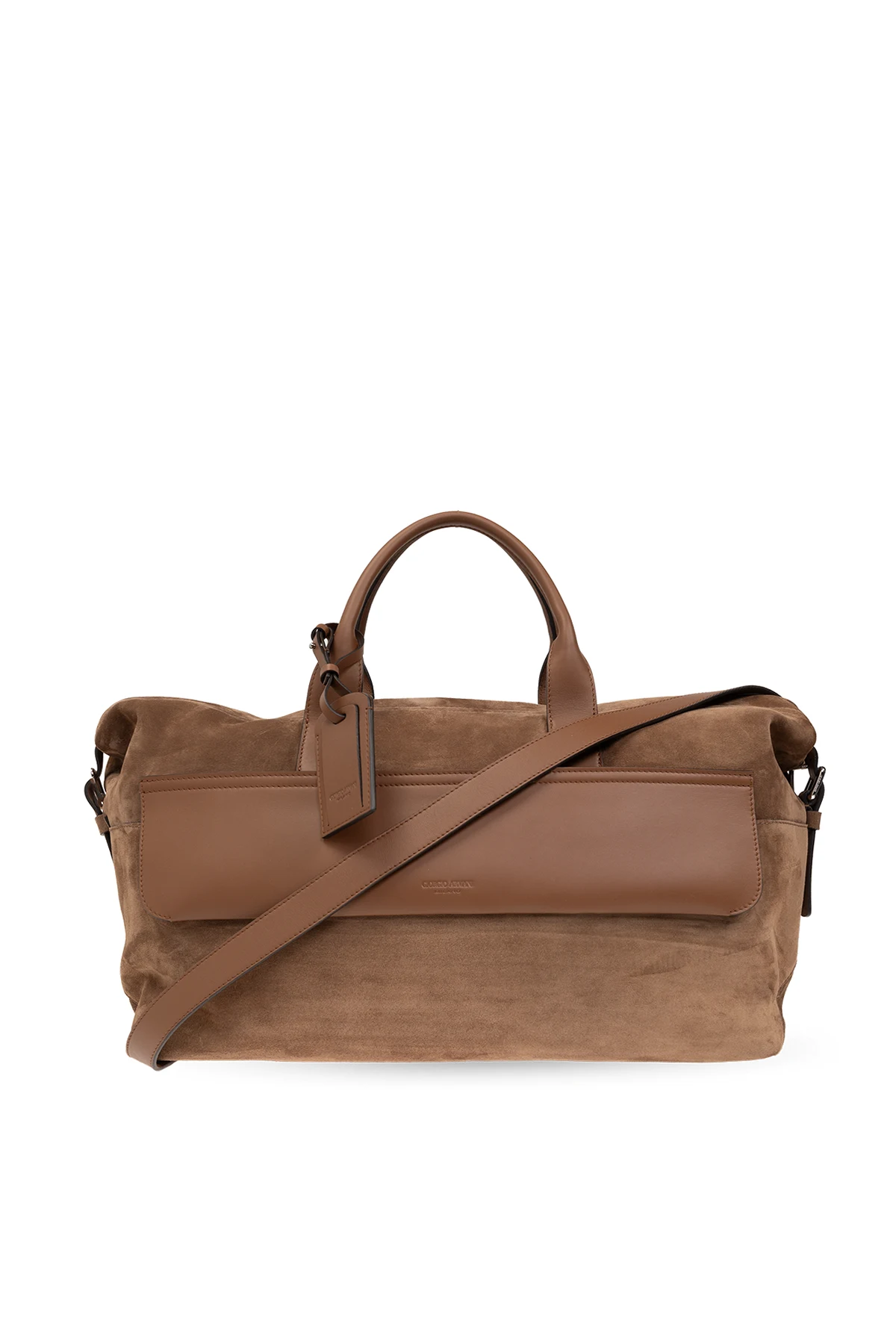 Suede duffel bag