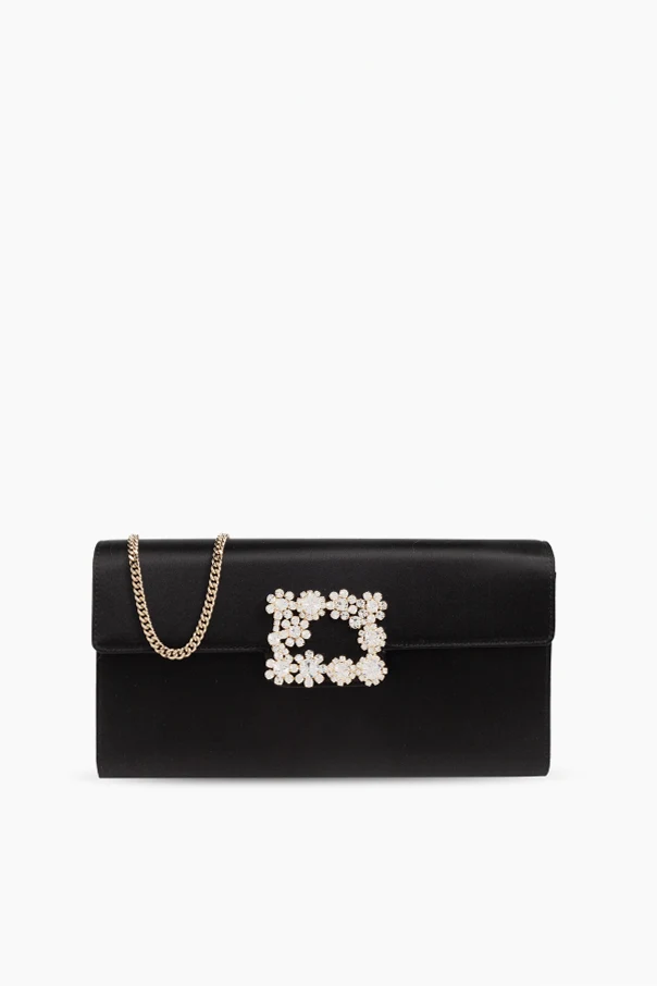 BLACK Satin clutch ‘Efflorescence‘