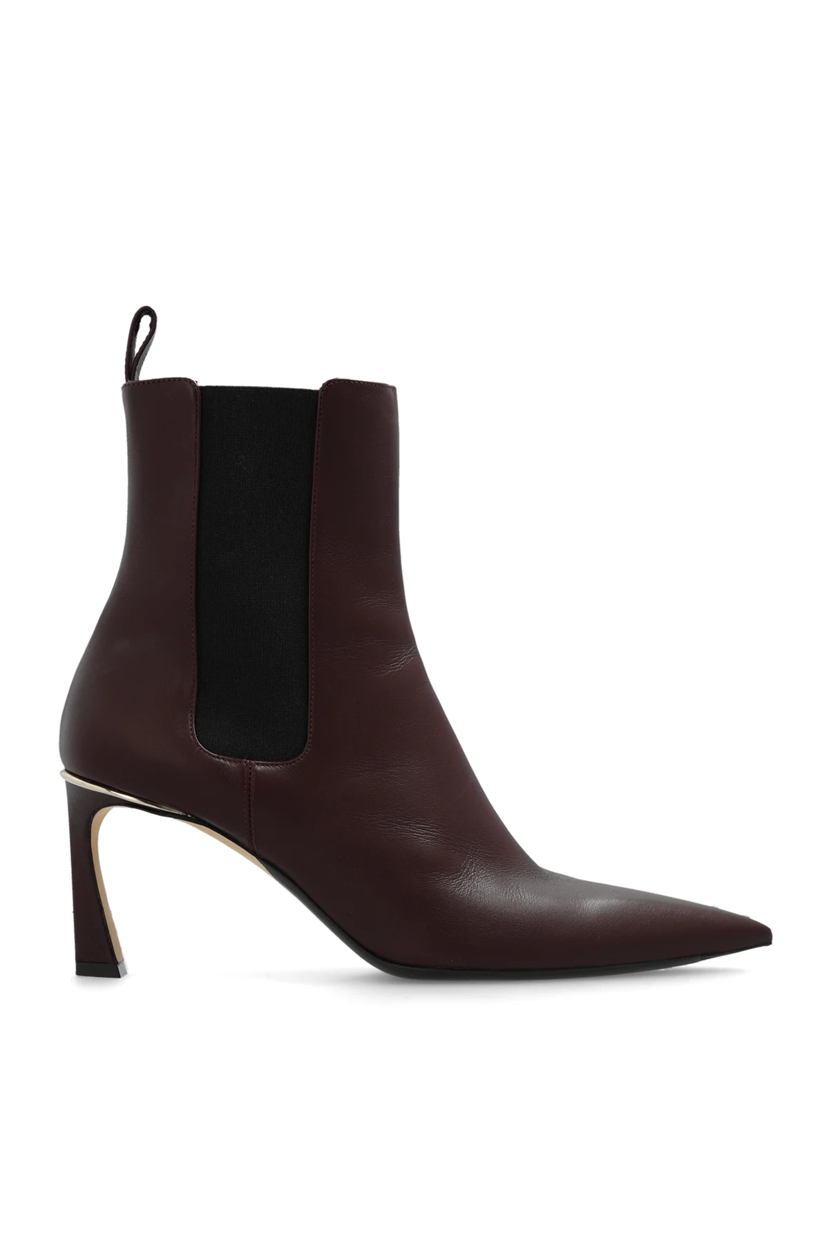 Skórzane botki na obcasie