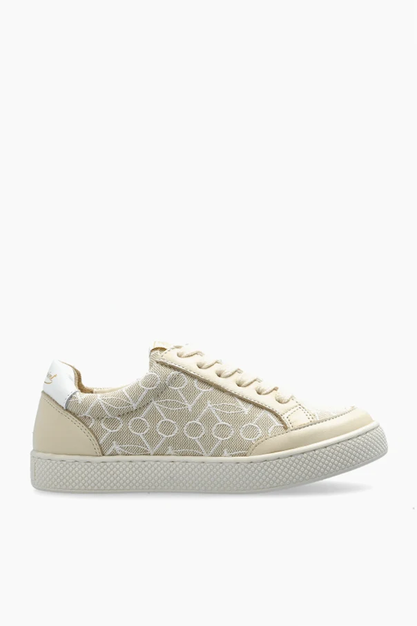 kremowy Buty sportowe z logo
