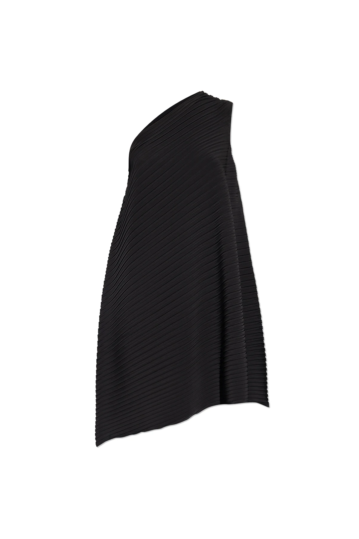 Pleated one-shoulder dress
