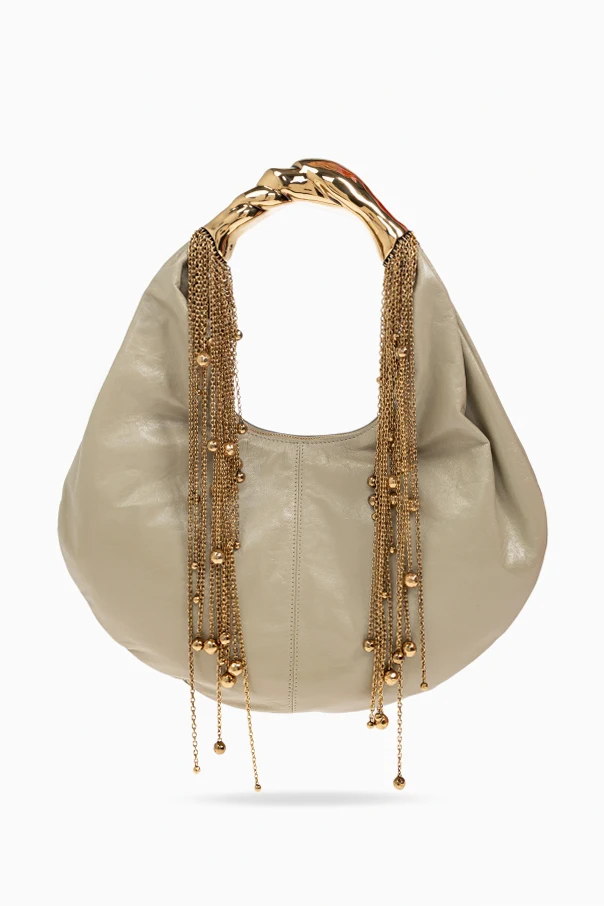 GRAU Ledertasche im hobo-Stil