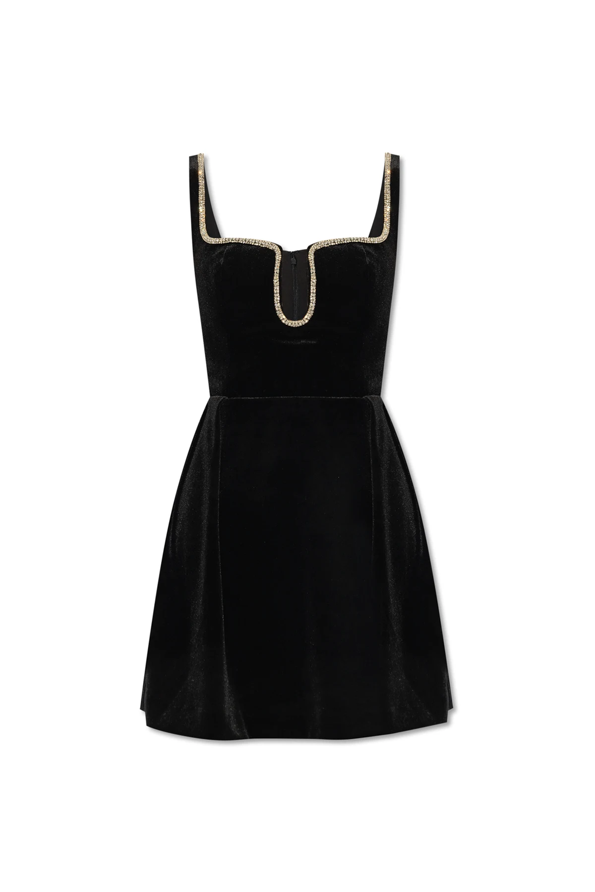 Velour dress with straps