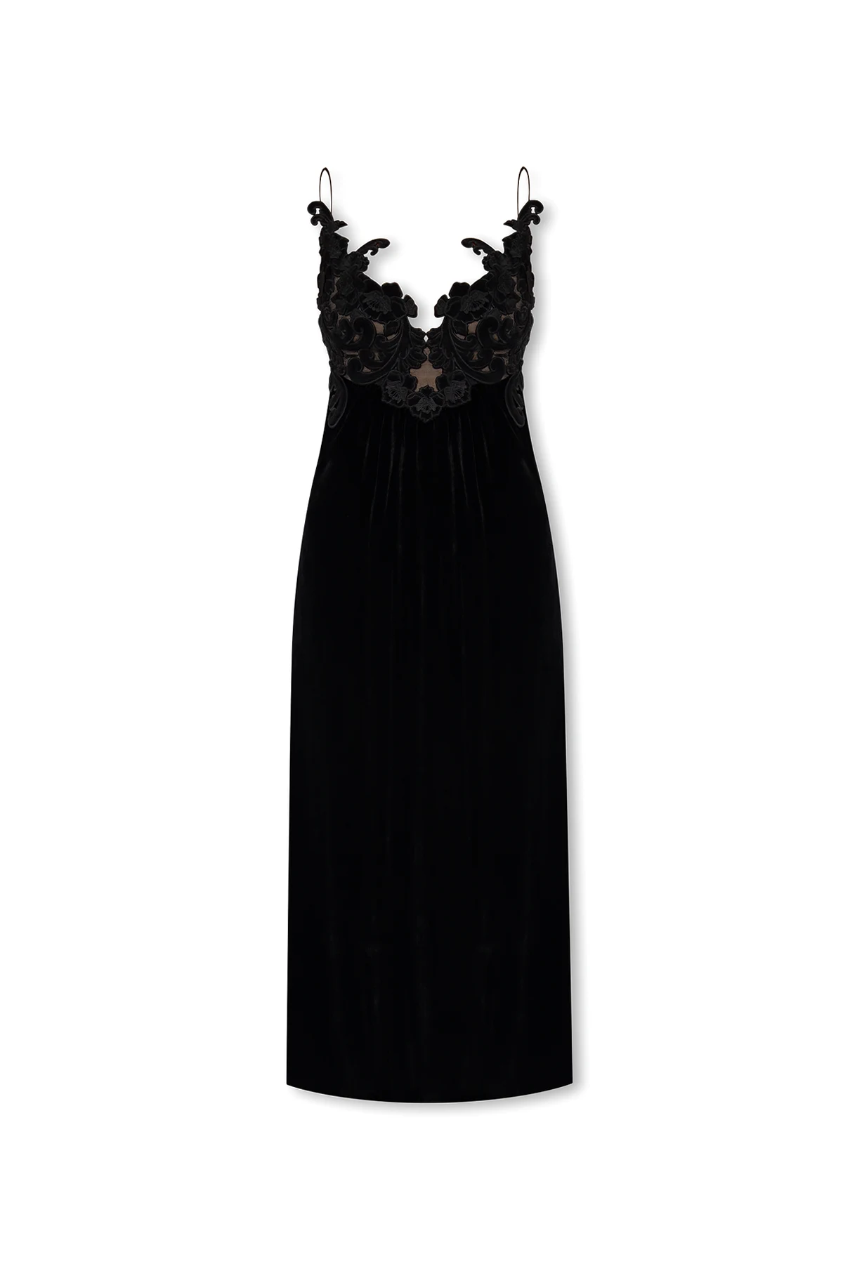 Sleeveless dress in velvet