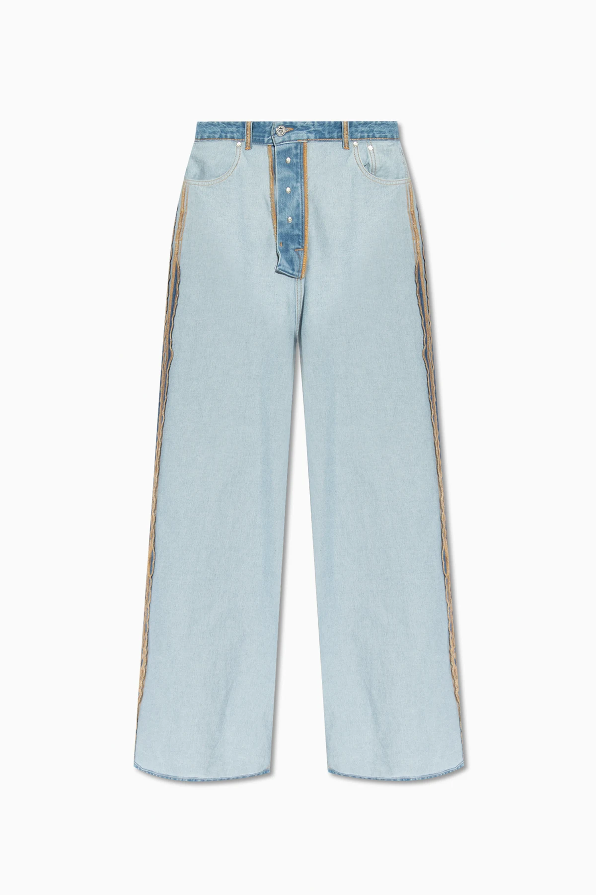 Jeans with inside-out effect