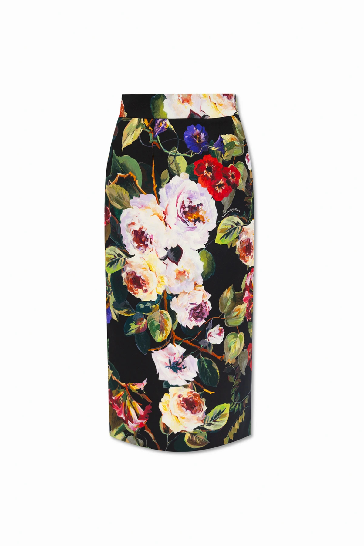 Silk skirt with floral motif