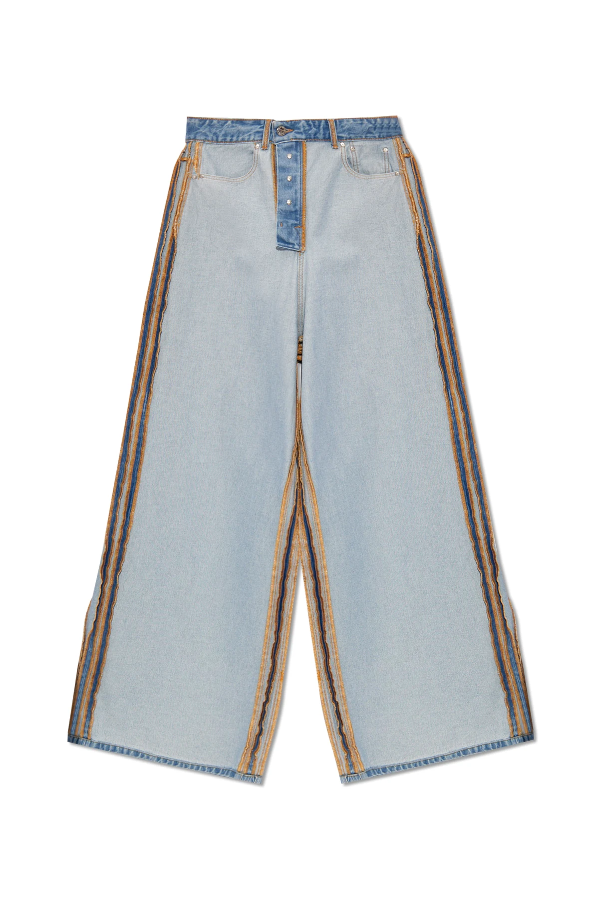 Jeans with inside-out effect