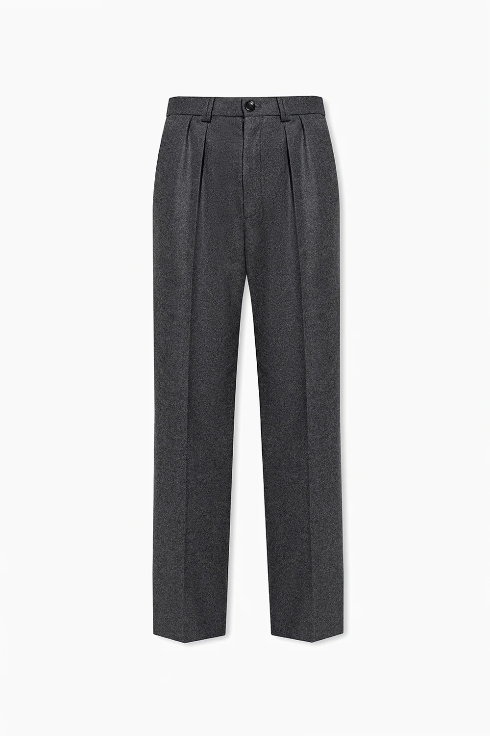 Wool pleat-front trousers