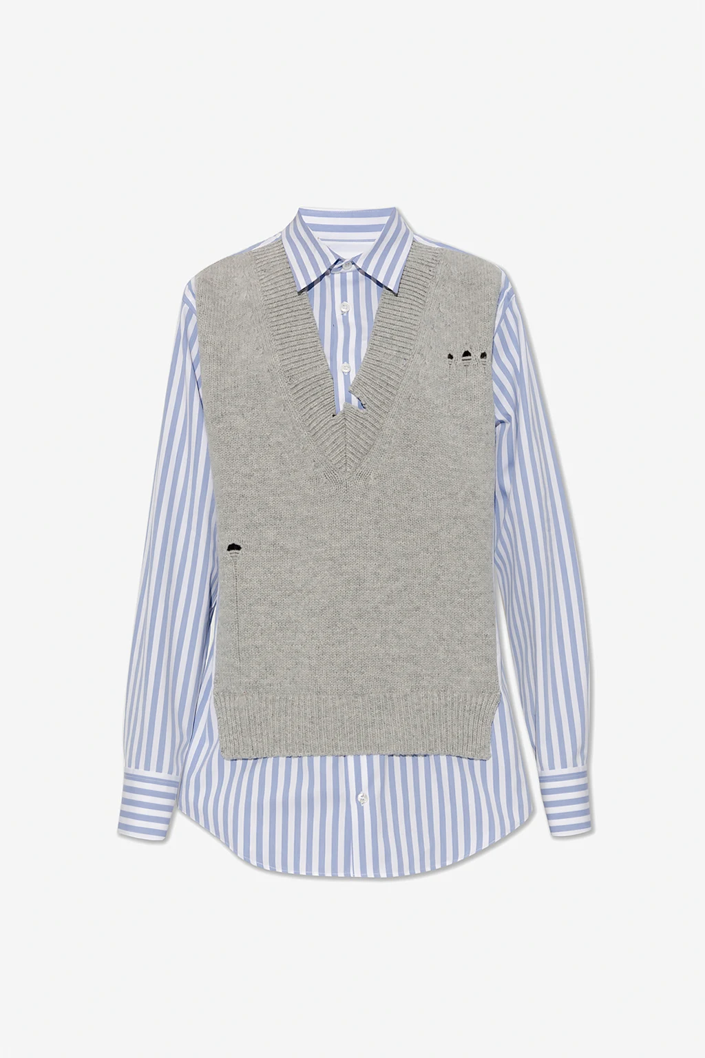 Shirt with wool inserts