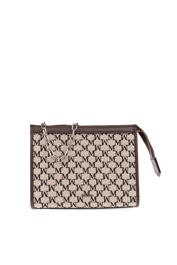 beige Pouch with monogram