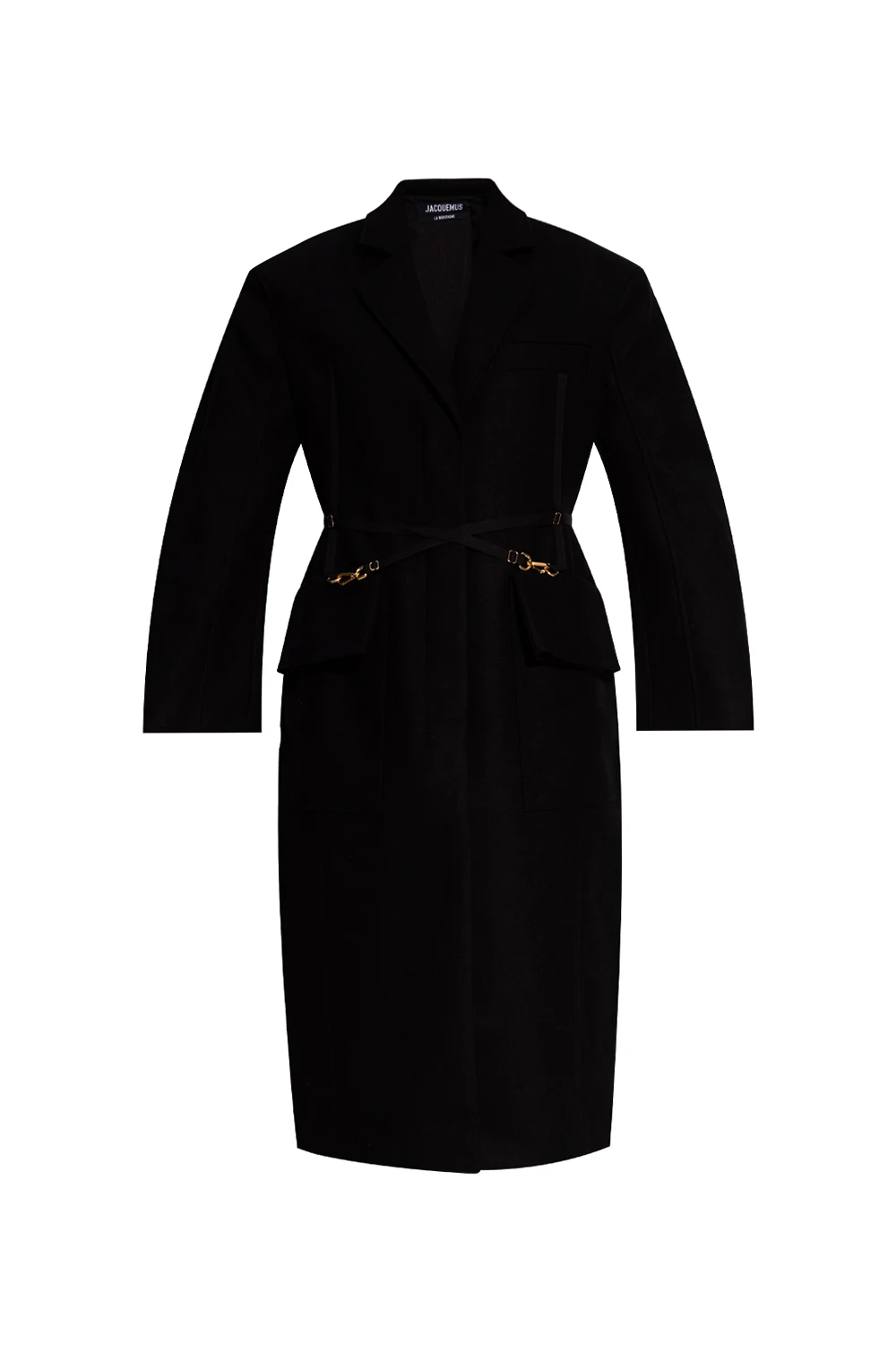 Coat with decorative belt
