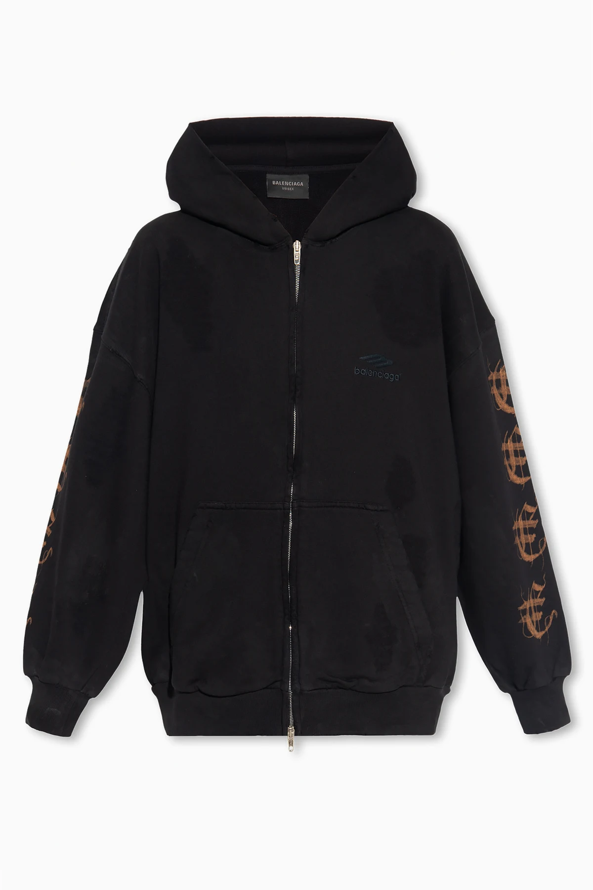 Hoodie with discolored effect