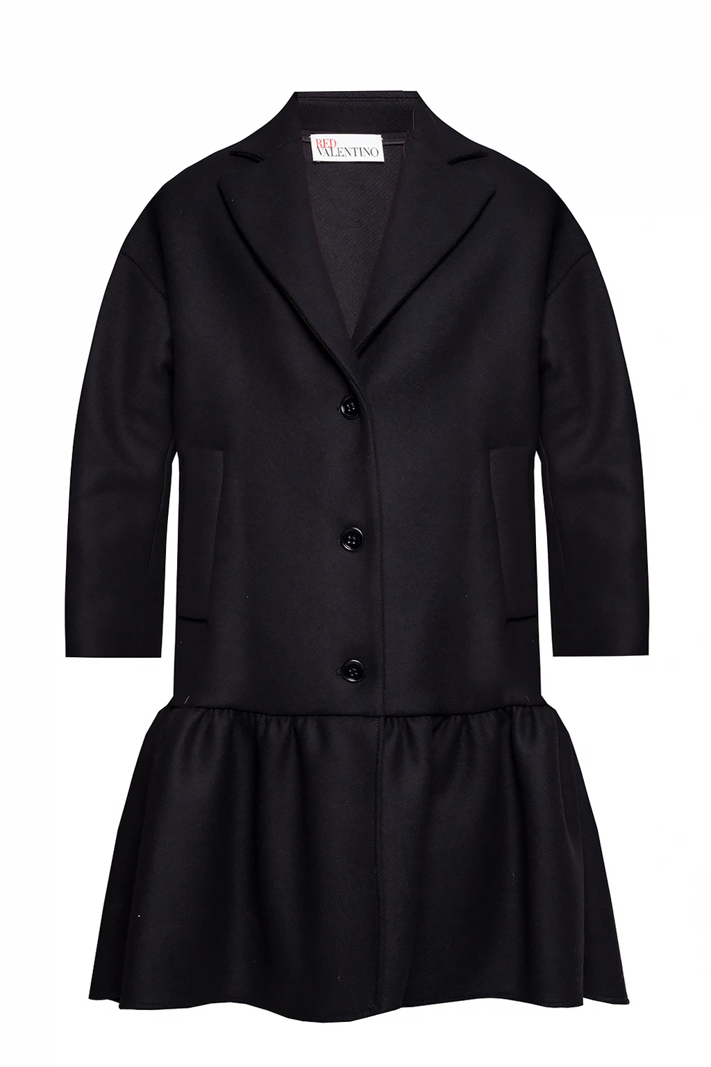 Wool coat with notch lapels
