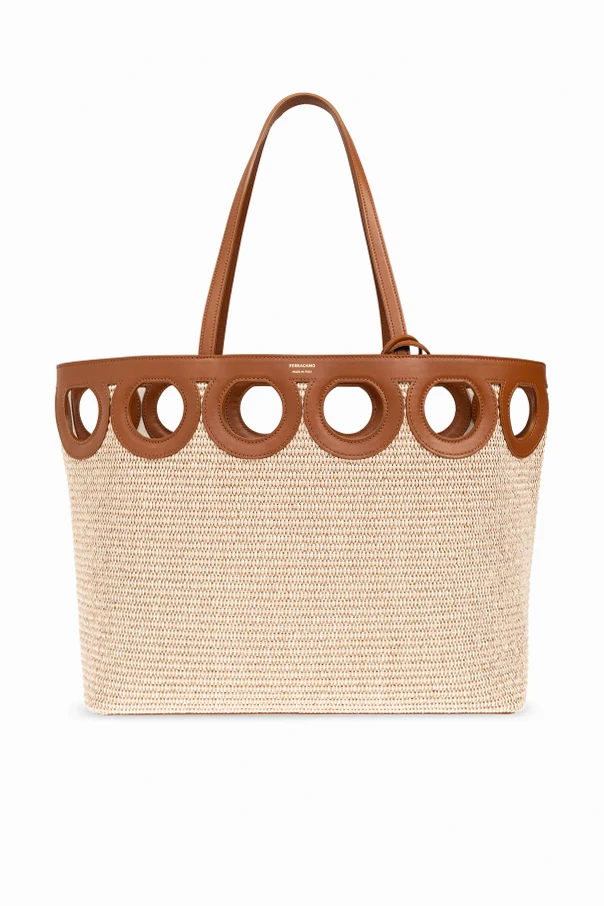 BEIGE `Shopper`-Tasche `Gancio Medium`