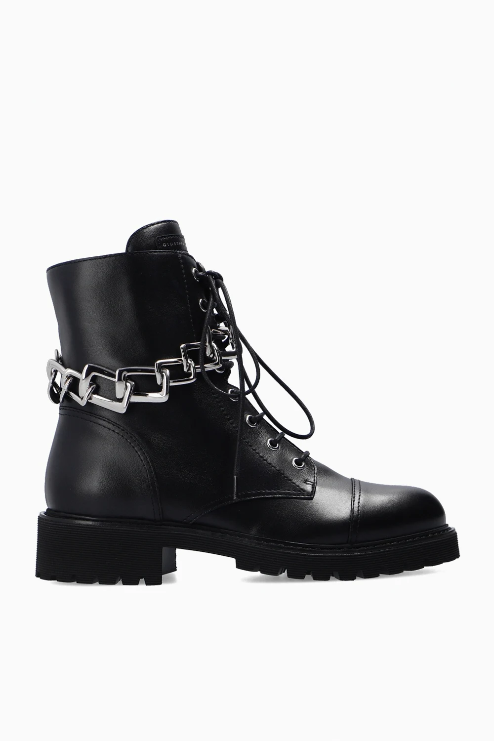 Combat boots with chain