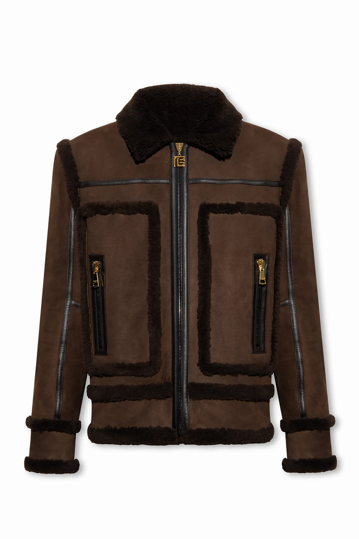 Shearling jacket with pockets
