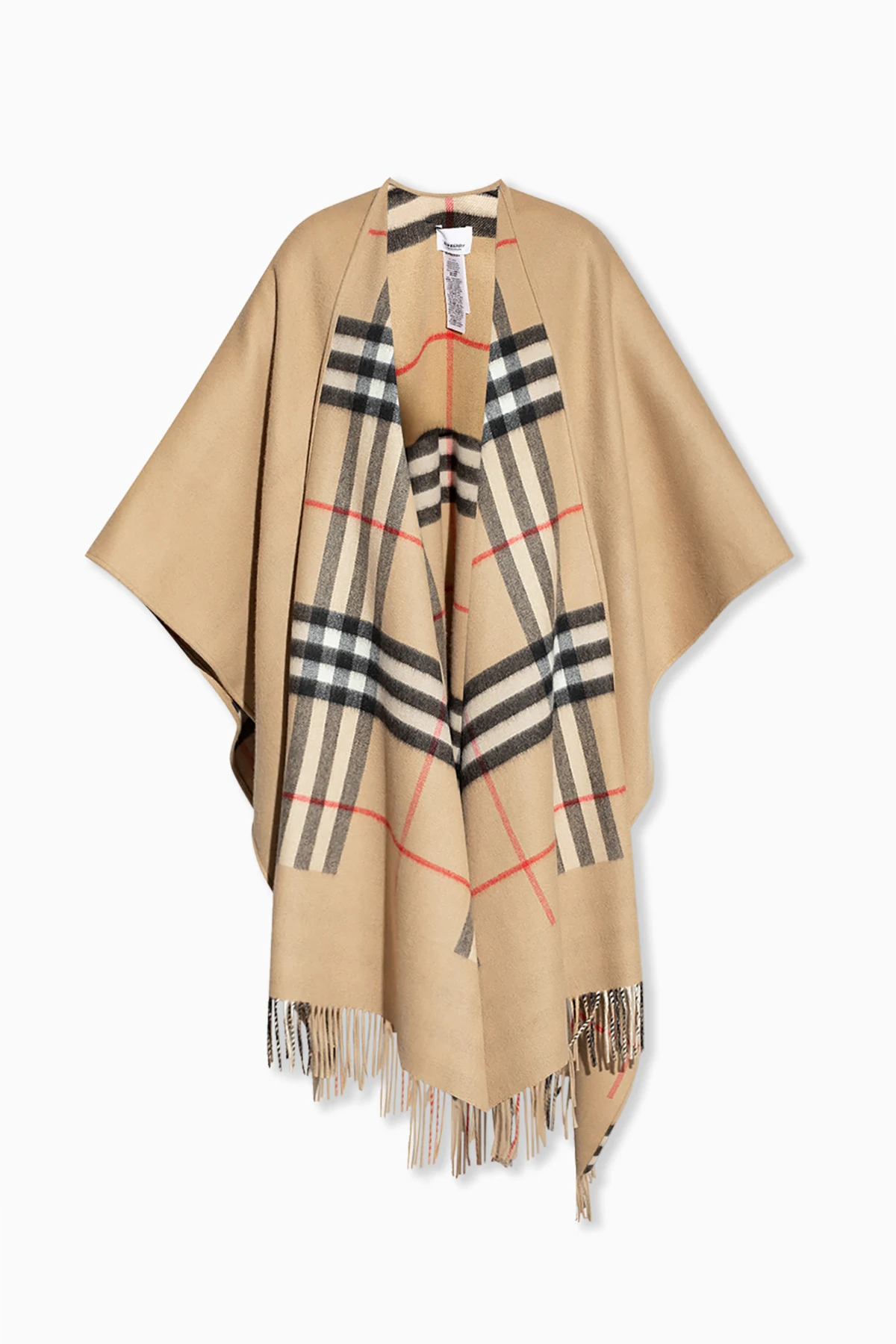 Poncho with fringes