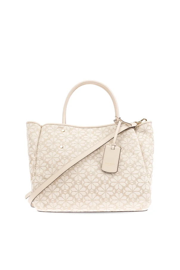 kremowy Torba `Flower`  typu `shopper`