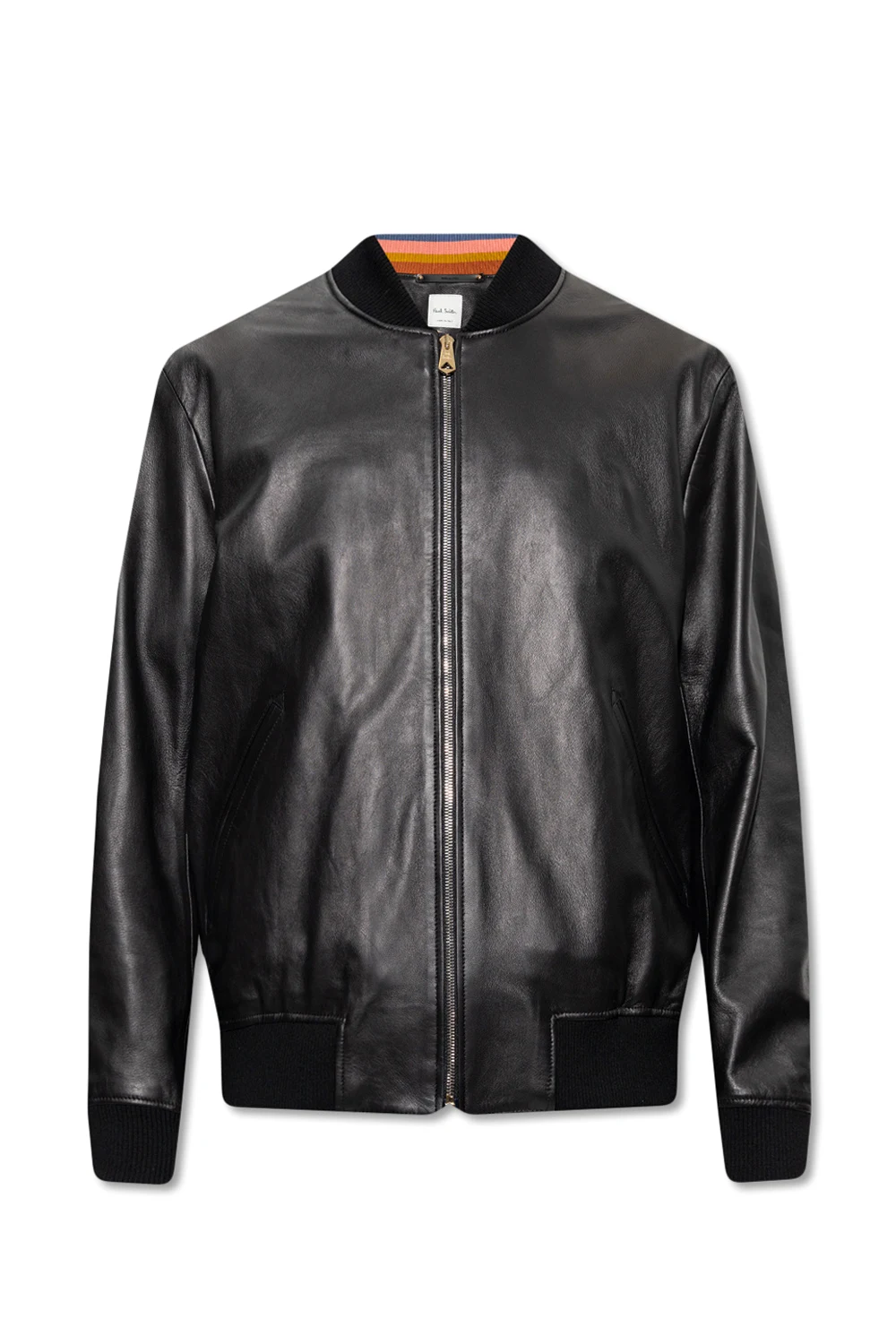Leather bomber jacket