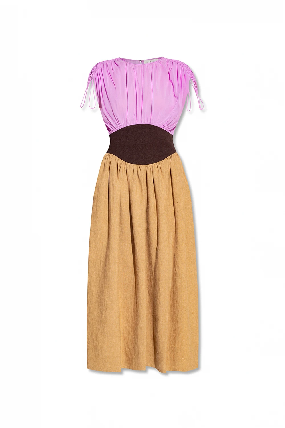 Dress in contrasting fabrics